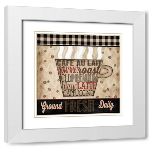 Premium Coffee I White Modern Wood Framed Art Print with Double Matting by Killeen, Jen
