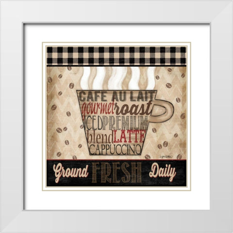 Premium Coffee I White Modern Wood Framed Art Print with Double Matting by Killeen, Jen