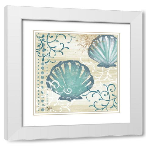 Tranquil Shell I White Modern Wood Framed Art Print with Double Matting by Lyon, Rebecca