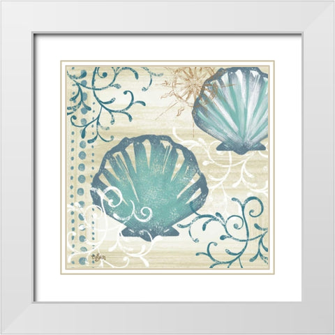 Tranquil Shell I White Modern Wood Framed Art Print with Double Matting by Lyon, Rebecca
