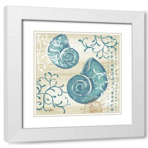 Tranquil Shell II White Modern Wood Framed Art Print with Double Matting by Lyon, Rebecca