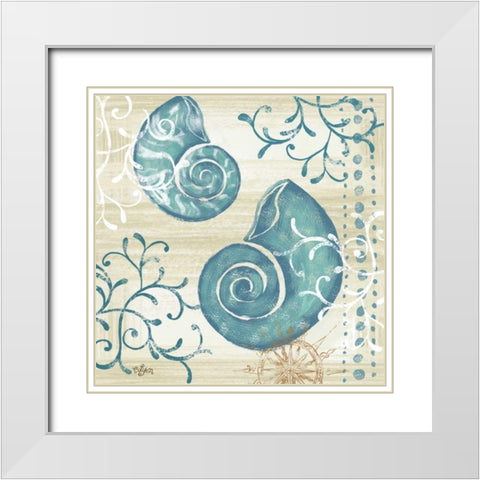 Tranquil Shell II White Modern Wood Framed Art Print with Double Matting by Lyon, Rebecca