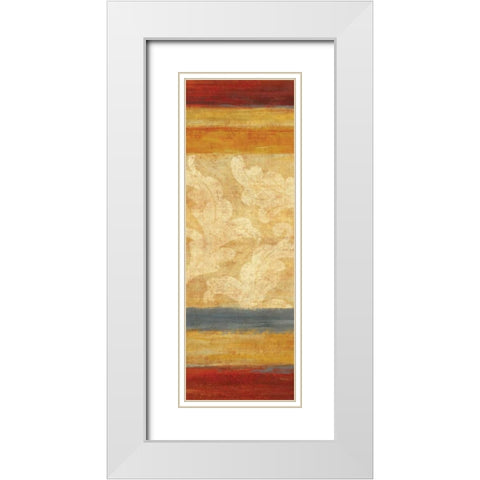 Tapestry Stripe Panel II White Modern Wood Framed Art Print with Double Matting by Studio Nova