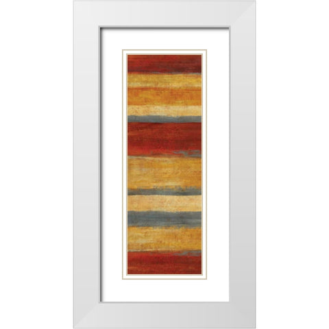 Abstract Stripe Panels II White Modern Wood Framed Art Print with Double Matting by Studio Nova