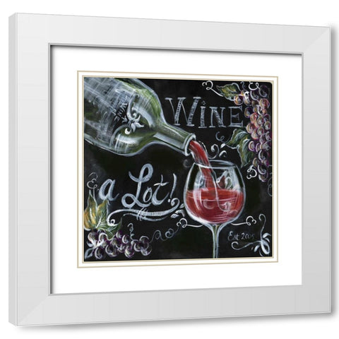 Chalkboard Wine I  White Modern Wood Framed Art Print with Double Matting by Tre Sorelle Studios