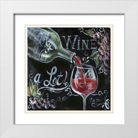 Chalkboard Wine I  White Modern Wood Framed Art Print with Double Matting by Tre Sorelle Studios