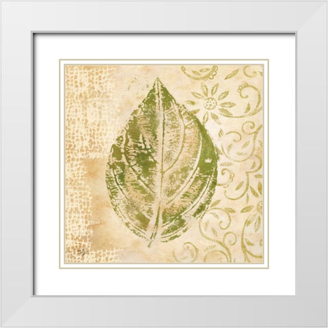 Leaf Scroll IV  White Modern Wood Framed Art Print with Double Matting by Lyon, Rebecca