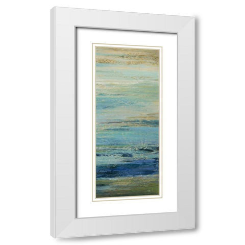 Blue Indigo Panel II  White Modern Wood Framed Art Print with Double Matting by Studio Nova