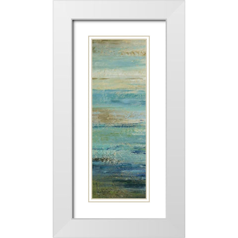 Blue Indigo Panel I  White Modern Wood Framed Art Print with Double Matting by Studio Nova