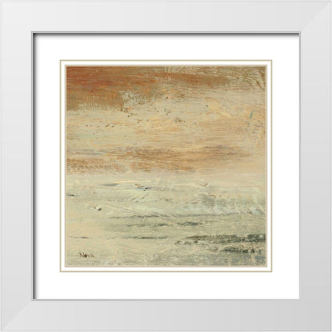 Siena Abstract I  White Modern Wood Framed Art Print with Double Matting by Studio Nova