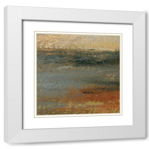 Siena Abstract IV  White Modern Wood Framed Art Print with Double Matting by Studio Nova