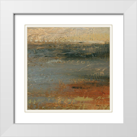 Siena Abstract IV  White Modern Wood Framed Art Print with Double Matting by Studio Nova