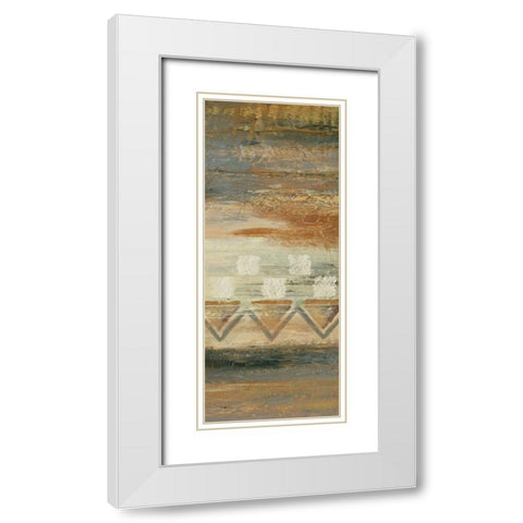 Siena Geometric Panel I  White Modern Wood Framed Art Print with Double Matting by Studio Nova