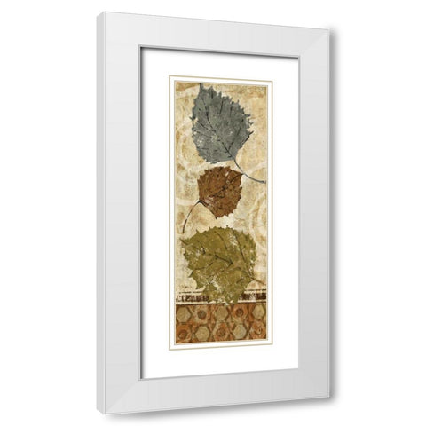 Golden Autumn Panel I  White Modern Wood Framed Art Print with Double Matting by Studio Nova