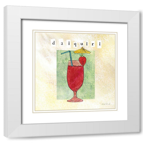 Tropical Cocktails I  White Modern Wood Framed Art Print with Double Matting by Dundon, Caitlin