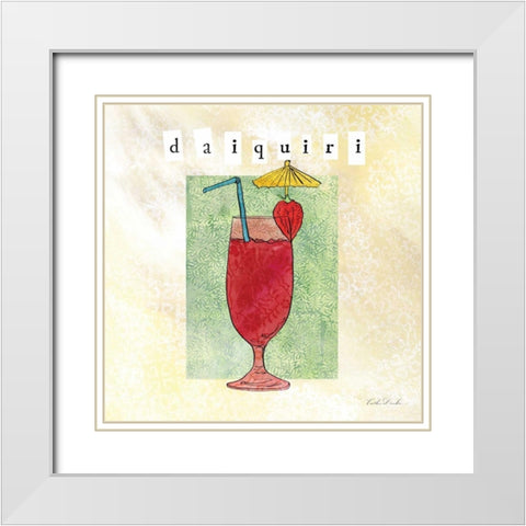 Tropical Cocktails I  White Modern Wood Framed Art Print with Double Matting by Dundon, Caitlin