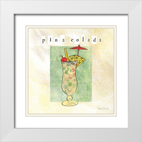 Tropical Cocktails II  White Modern Wood Framed Art Print with Double Matting by Dundon, Caitlin
