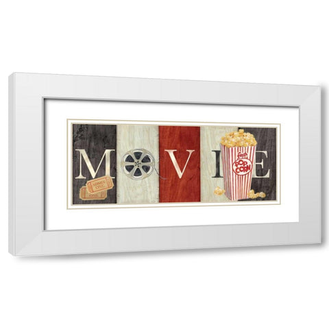 Movie Cinema Signs I  White Modern Wood Framed Art Print with Double Matting by Coulter, Cynthia