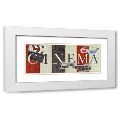 Movie Cinema Signs II  White Modern Wood Framed Art Print with Double Matting by Coulter, Cynthia