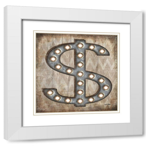 Marquee Symbols III  White Modern Wood Framed Art Print with Double Matting by Killeen, Jen