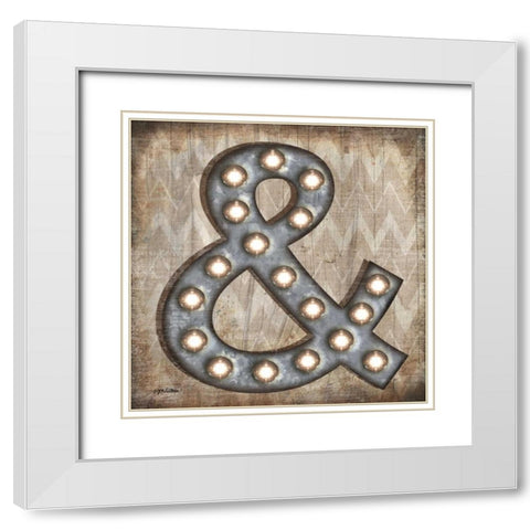 Marquee Symbols IV  White Modern Wood Framed Art Print with Double Matting by Killeen, Jen