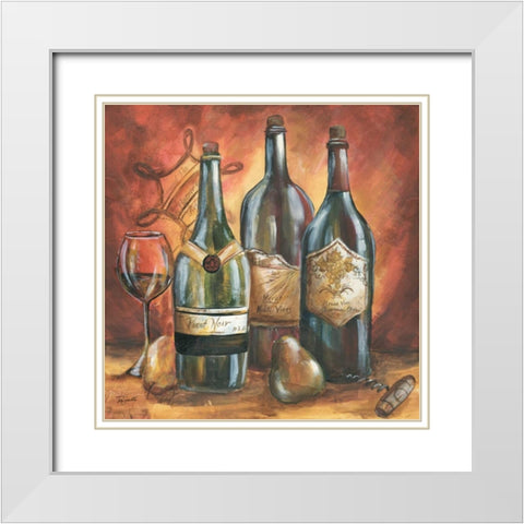Red and Gold Wine I  White Modern Wood Framed Art Print with Double Matting by Tre Sorelle Studios