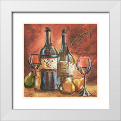 Red and Gold Wine II  White Modern Wood Framed Art Print with Double Matting by Tre Sorelle Studios