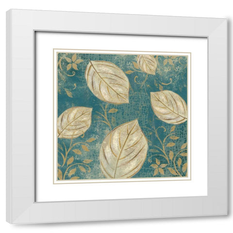 Leaf Toss Mix I  White Modern Wood Framed Art Print with Double Matting by Lyon, Rebecca
