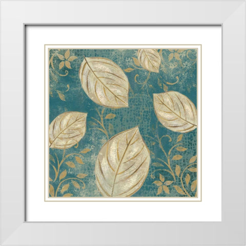 Leaf Toss Mix I  White Modern Wood Framed Art Print with Double Matting by Lyon, Rebecca