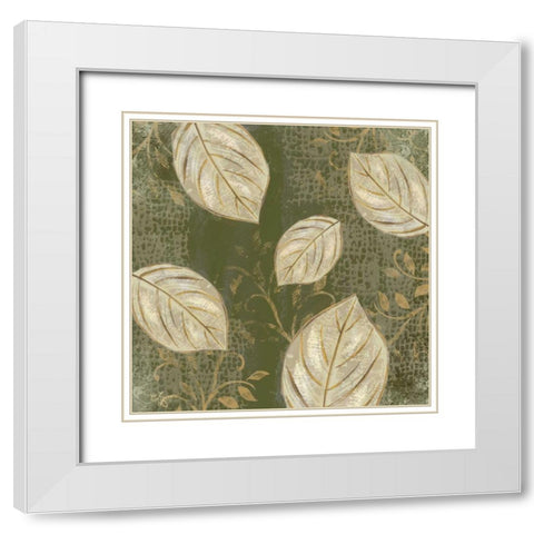 Leaf Toss Mix II  White Modern Wood Framed Art Print with Double Matting by Lyon, Rebecca