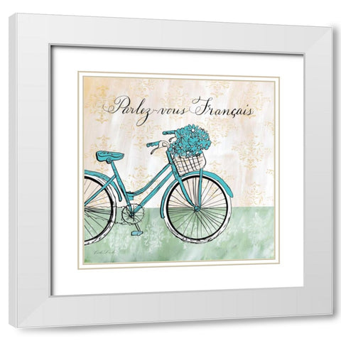 Bonjour de Paris I  White Modern Wood Framed Art Print with Double Matting by Dundon, Caitlin