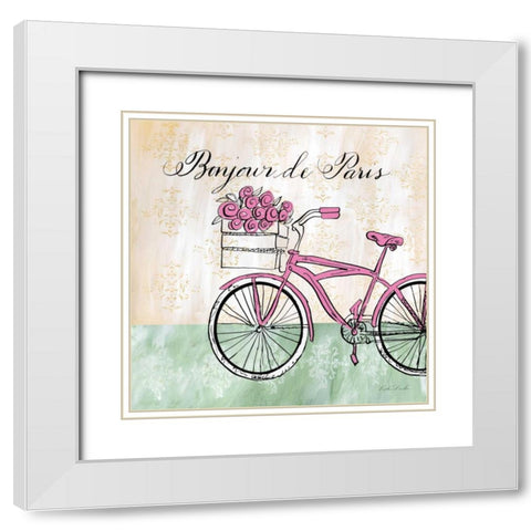 Bonjour de Paris II  White Modern Wood Framed Art Print with Double Matting by Dundon, Caitlin