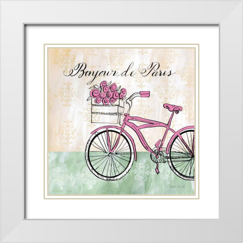 Bonjour de Paris II  White Modern Wood Framed Art Print with Double Matting by Dundon, Caitlin