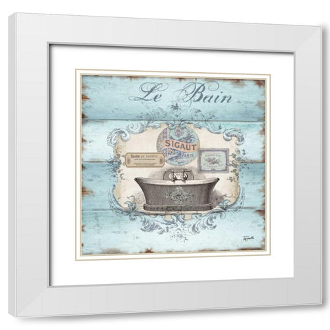 Rustic French Bath II  White Modern Wood Framed Art Print with Double Matting by Tre Sorelle Studios