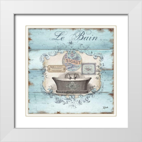 Rustic French Bath II  White Modern Wood Framed Art Print with Double Matting by Tre Sorelle Studios