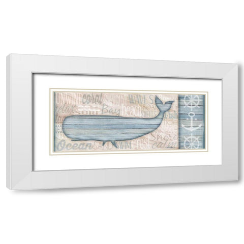 Ocean Life Whale White Modern Wood Framed Art Print with Double Matting by Killeen, Jen