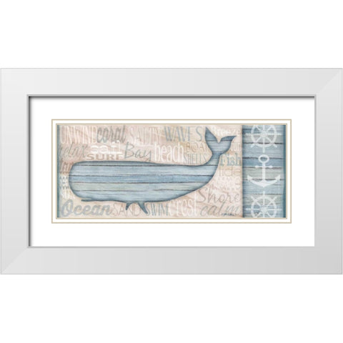 Ocean Life Whale White Modern Wood Framed Art Print with Double Matting by Killeen, Jen