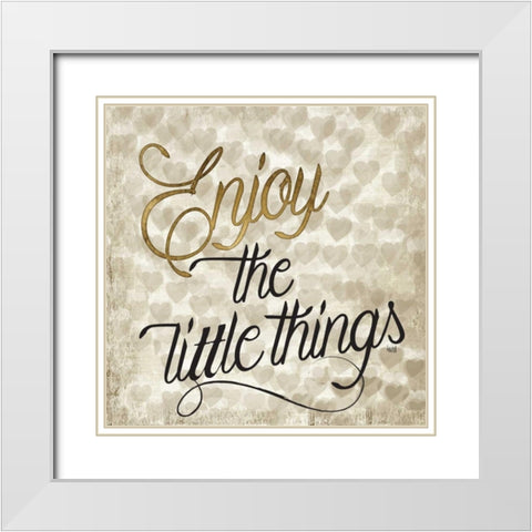Love Life III White Modern Wood Framed Art Print with Double Matting by Hartworks