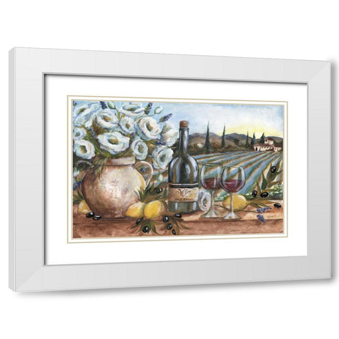 Provence Wine Landscape White Modern Wood Framed Art Print with Double Matting by Tre Sorelle Studios