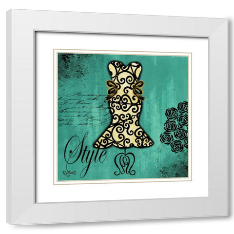 All Dressed Up III White Modern Wood Framed Art Print with Double Matting by Lyon, Rebecca