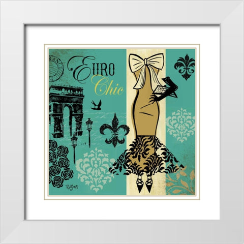 Euro Chic II White Modern Wood Framed Art Print with Double Matting by Lyon, Rebecca