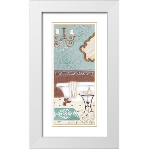 Fancy Bath Panel II White Modern Wood Framed Art Print with Double Matting by Lyon, Rebecca