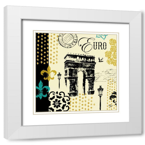 Paris Architecture I White Modern Wood Framed Art Print with Double Matting by Lyon, Rebecca