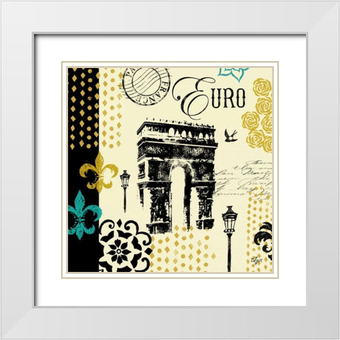 Paris Architecture I White Modern Wood Framed Art Print with Double Matting by Lyon, Rebecca