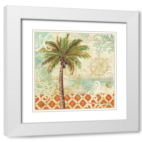 Spice Palms I White Modern Wood Framed Art Print with Double Matting by Lyon, Rebecca