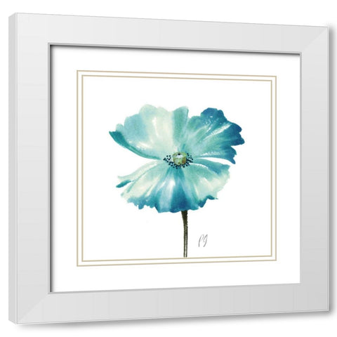 Poppies Tempo II White Modern Wood Framed Art Print with Double Matting by Gladding, Pamela