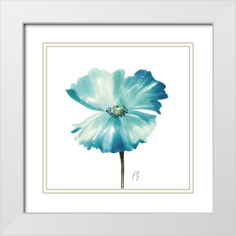 Poppies Tempo II White Modern Wood Framed Art Print with Double Matting by Gladding, Pamela