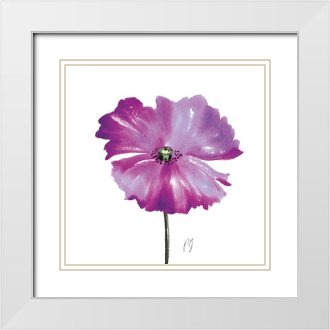 Poppies Tempo III White Modern Wood Framed Art Print with Double Matting by Gladding, Pamela