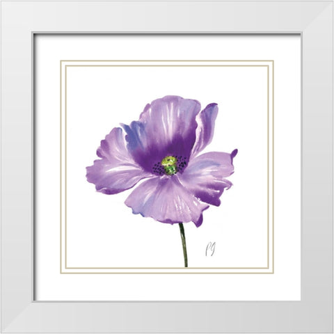 Poppies Tempo IV White Modern Wood Framed Art Print with Double Matting by Gladding, Pamela