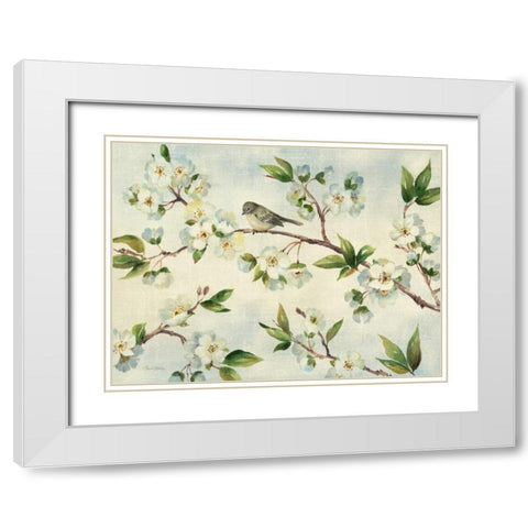 Cherry Bloom Landscape White Modern Wood Framed Art Print with Double Matting by Gladding, Pamela